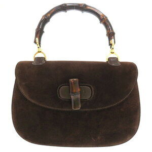 Gucci Bamboo Turnlock Handbag Brown Leather